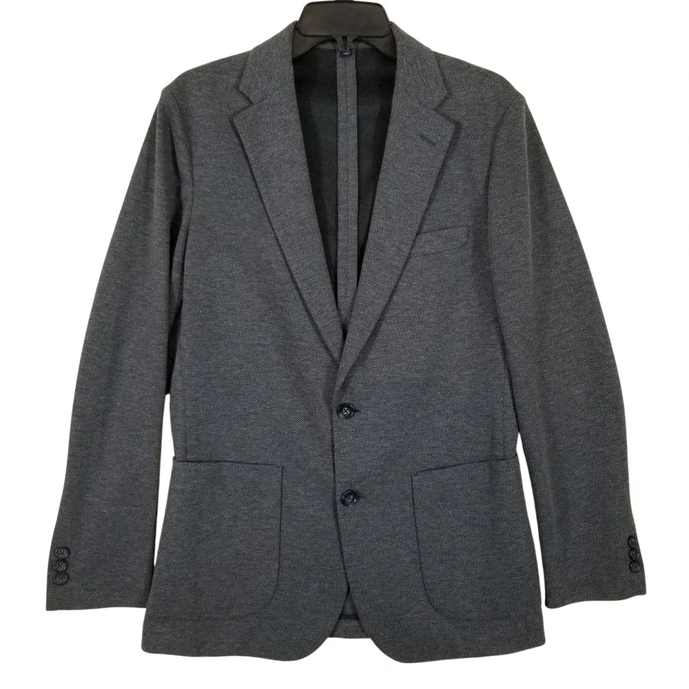 J.Crew Thompson‎ Blazer Mens Small Charcoal Gray Textured Knit Sport Coat Jacket